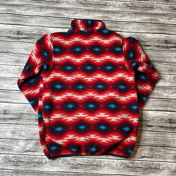 Patagonia Synchilla Quarter Snap-T Wild Desert Red Aztec Fleece XS Extra Small - Picture 2 of 11